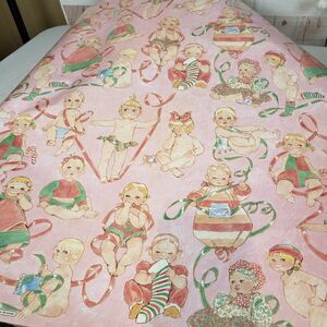 Vintage Ephemera Stephen Lawrence Pink Victorian Christmas Wrapping Paper Baby